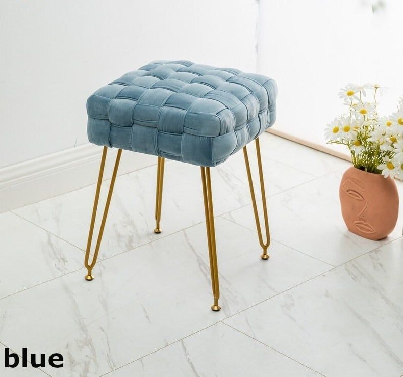 高反発クッションのベロア調スツール