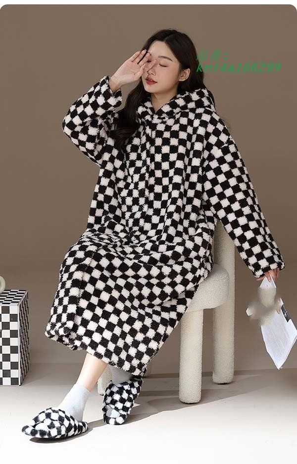 ルームウェア レディース ワンピース 寝巻き 寝間着 お揃い 暖かい 毛布 クリスマス 気持ちいい もこもこ パジャマ ゆったり kni4a166299