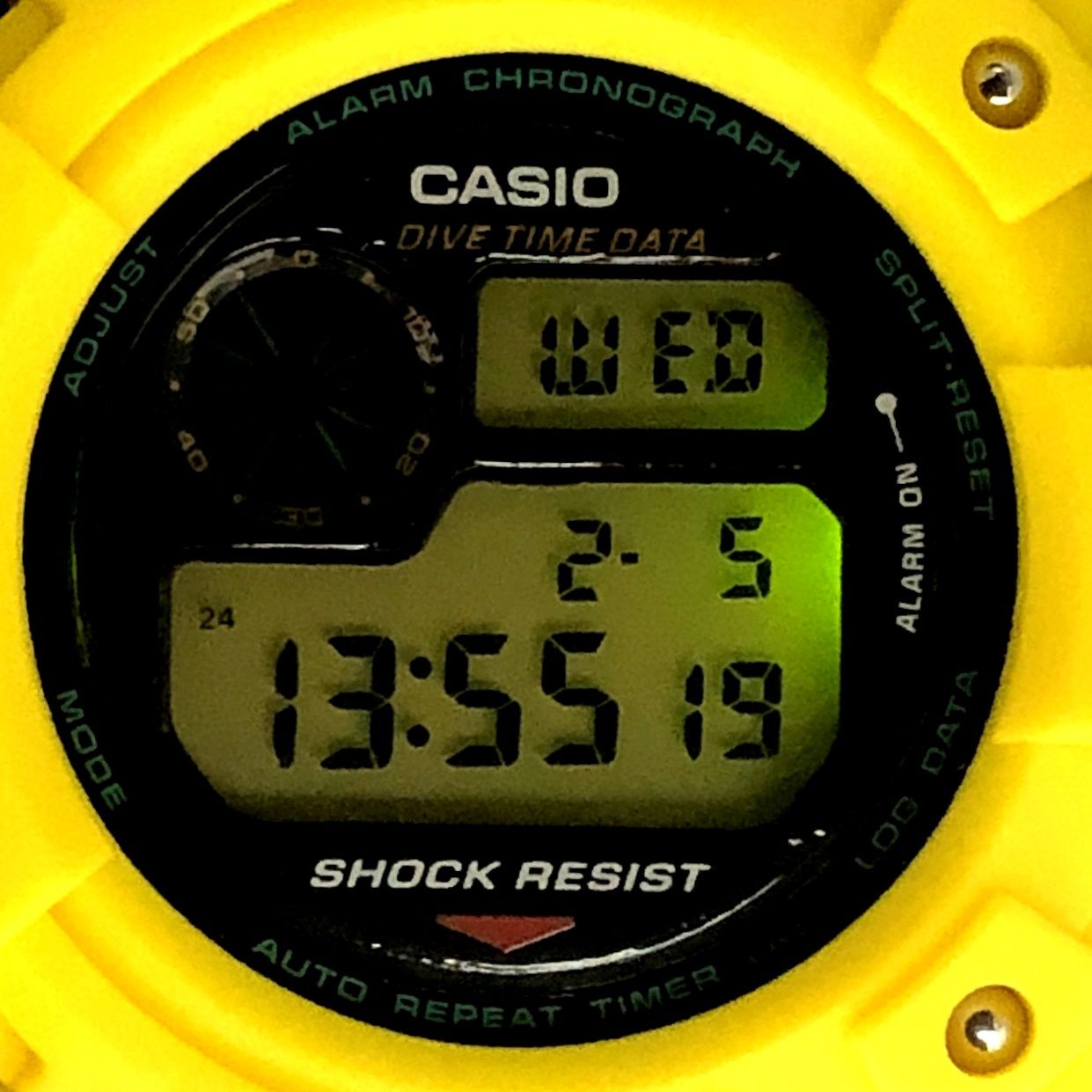 G-SHOCK ジーショック DW-6300-9 FROGMAN 初代フロッグマン イエロー 国内モデル 潜水蛙刻印 グリーン豆球 1994年 ...