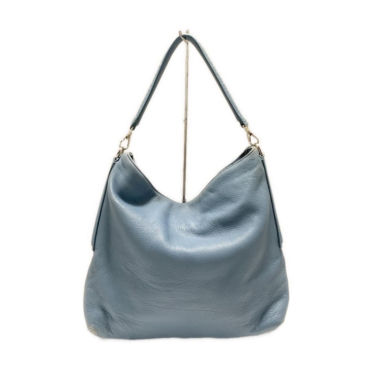 美品　近年モデル　付属品完備　ヒロフ　クラッシカ　レザー　ハンドバッグ　ブルー HIROFU(ヒロフ) ハンドバッグ - ブルー レザー - メルカリ