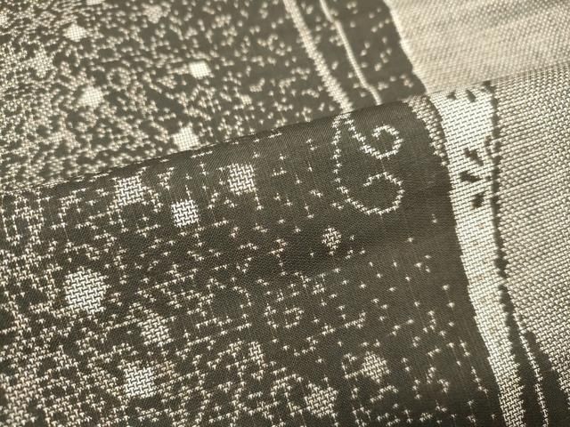 平和屋着物●本場大島紬　9マルキ　箔散らし間道　胴抜き仕立て　正絹　逸品　DAAS2102tw 平和屋着物○本場大島紬 9マルキ 箔散らし間道 胴抜き仕立て 正絹 逸品