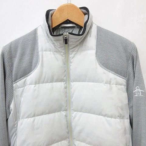 マンシングウェア MUNSINGWEAR ゴルフ スポーツウエア ダウンジャケット ブルゾン ジップアップ スタンド カモフラ柄 ニット グレー LL LLC-HASEGAWATOSO_COM