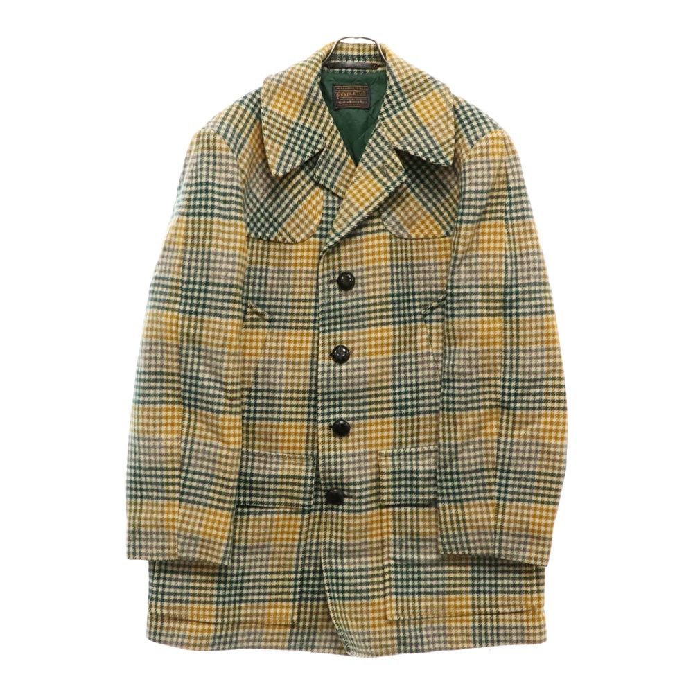 50s pendleton ウール リバーシブル ステンカラーコート チェック柄 Pendleton 50s ウール ステンカラーコート リバーシブル チェック柄