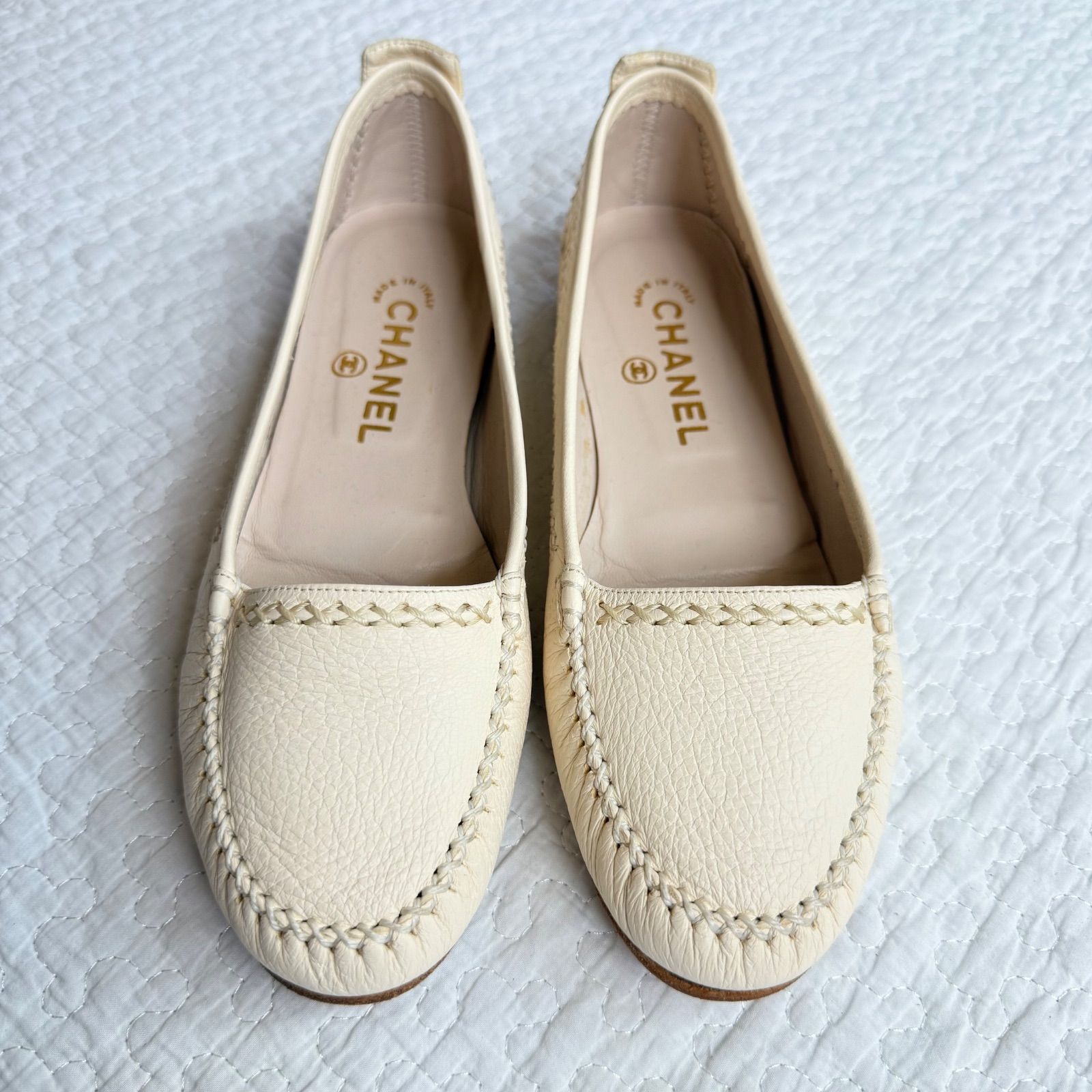 極美品 CHANEL シャネル ココマーク レザーローファー
