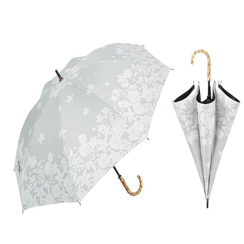 日傘 傘 レディース 長傘 ＵＶカット 100 遮光 遮熱 超軽量 かわいい UPF50+ 日傘兼用雨傘 210T高密度 撥水加工 グラスファイバー 紫外線カットレデイーズ長傘 (フラワー) 0