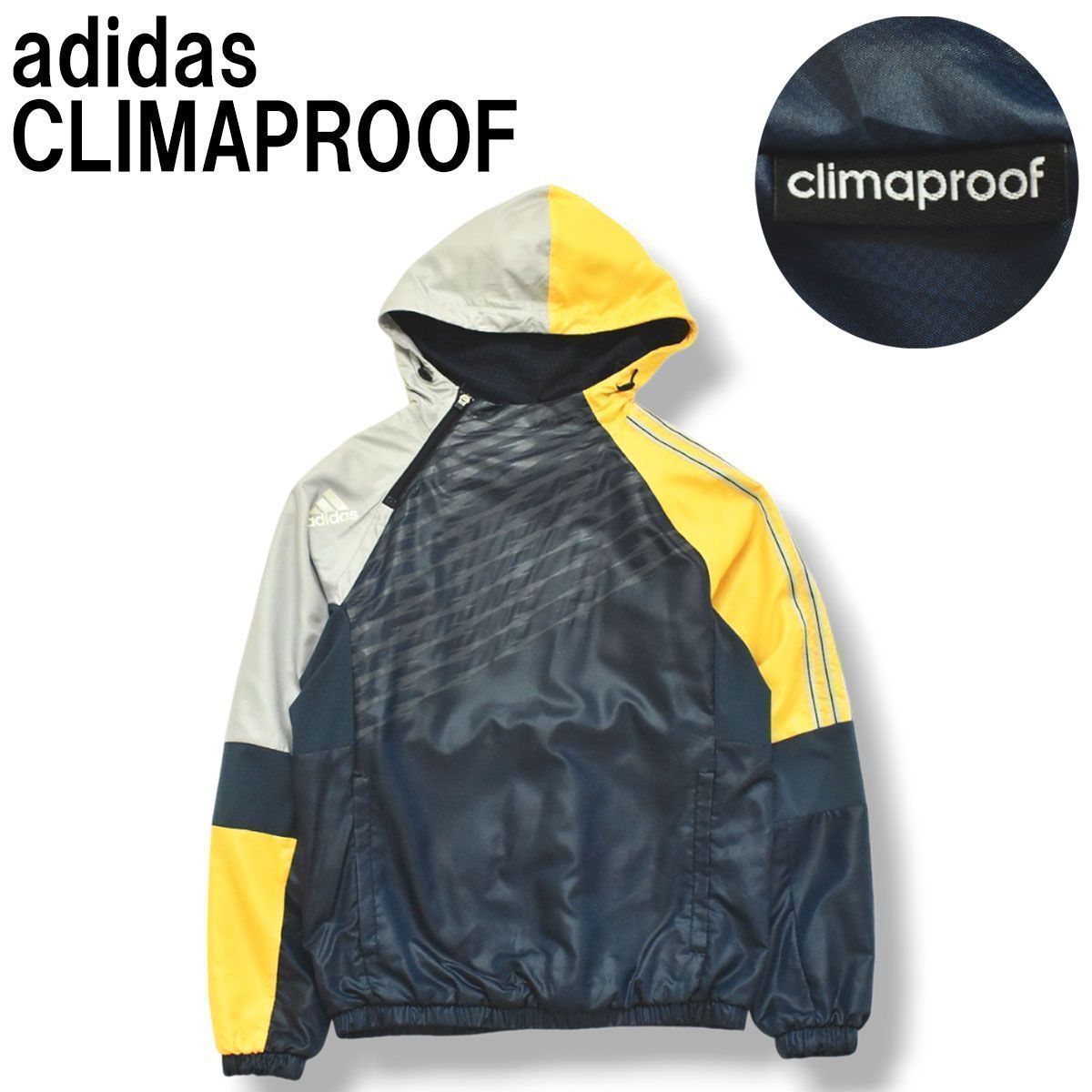 状態良好 adidas CLIMA PROOF アディダス 裏起毛 ウインドブレーカー上下 セットアップ M アディダス adidas ClimaProof ベンチコート 中綿 裏ボア O 国内正規