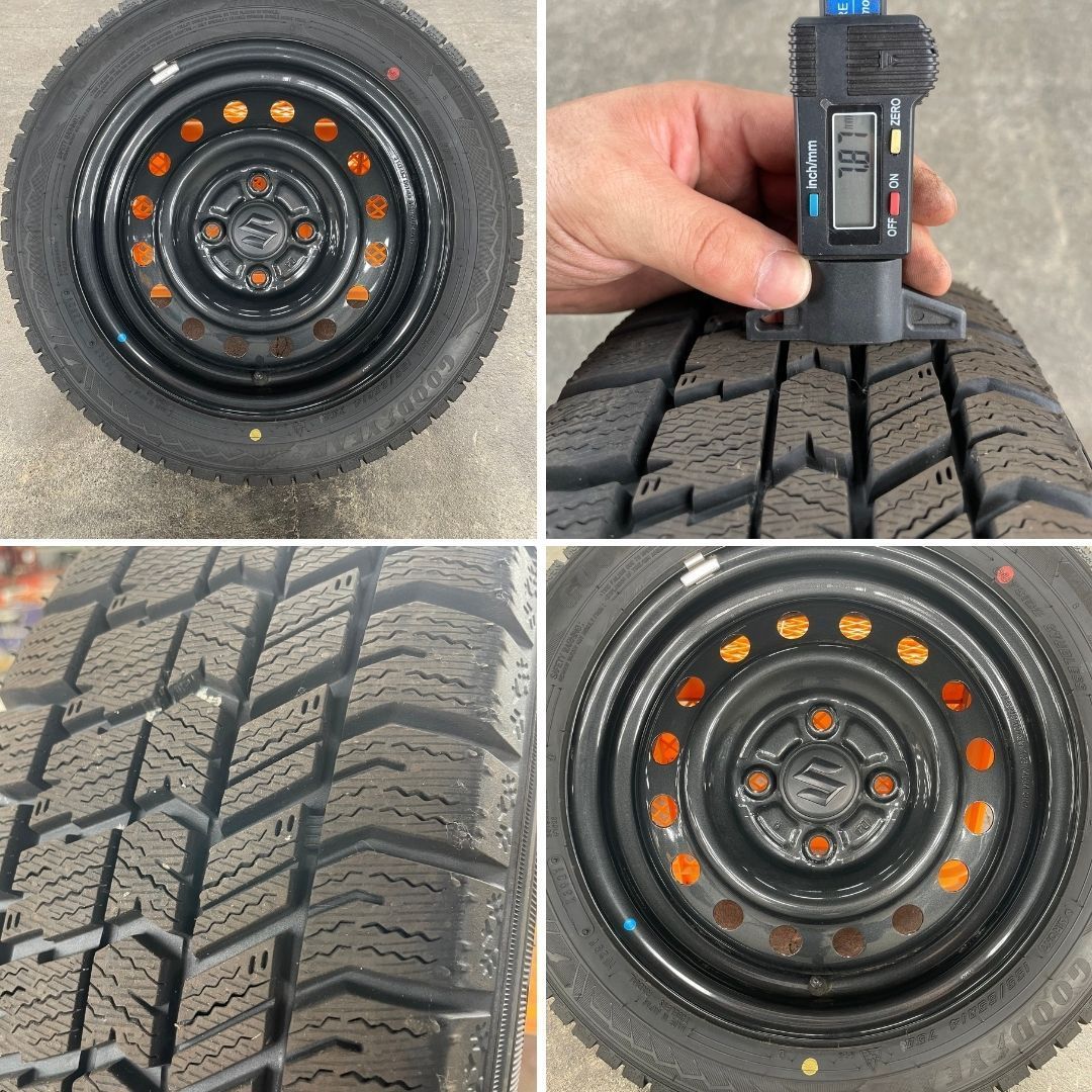 送料込　155/65R14 NAVI8（2021年製造） スペーシアベース（MK33V）スタッドレス　純正ホイール 4本