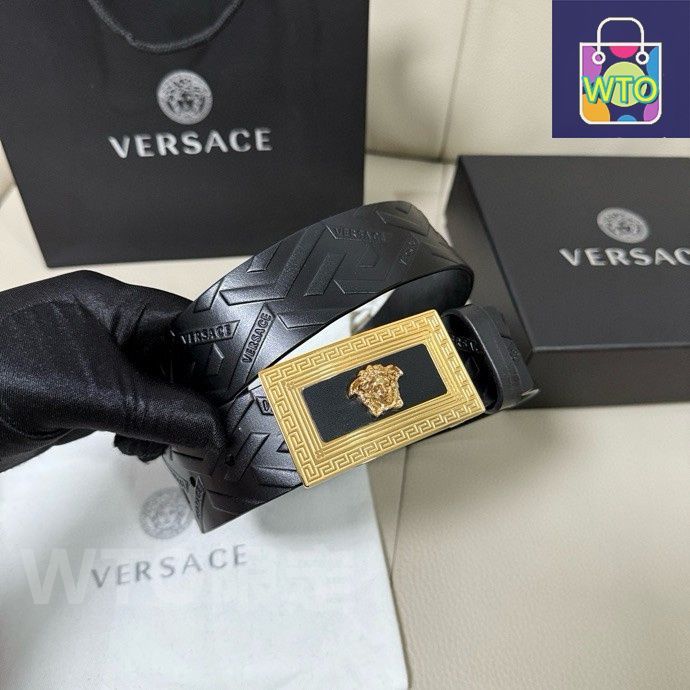 今日WTO】Versace MEDUSA ヘッドレザーメンズベルト-1-QG36