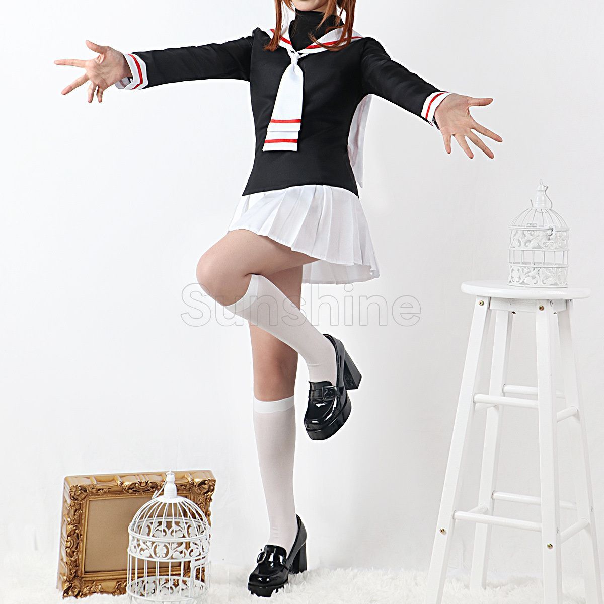 カードキャプターさくら　コスプレ衣装　制服　ウィッグ付き 三分妄想 カードキャプターさくら コスプレ 木之本桜 紅白戦闘服