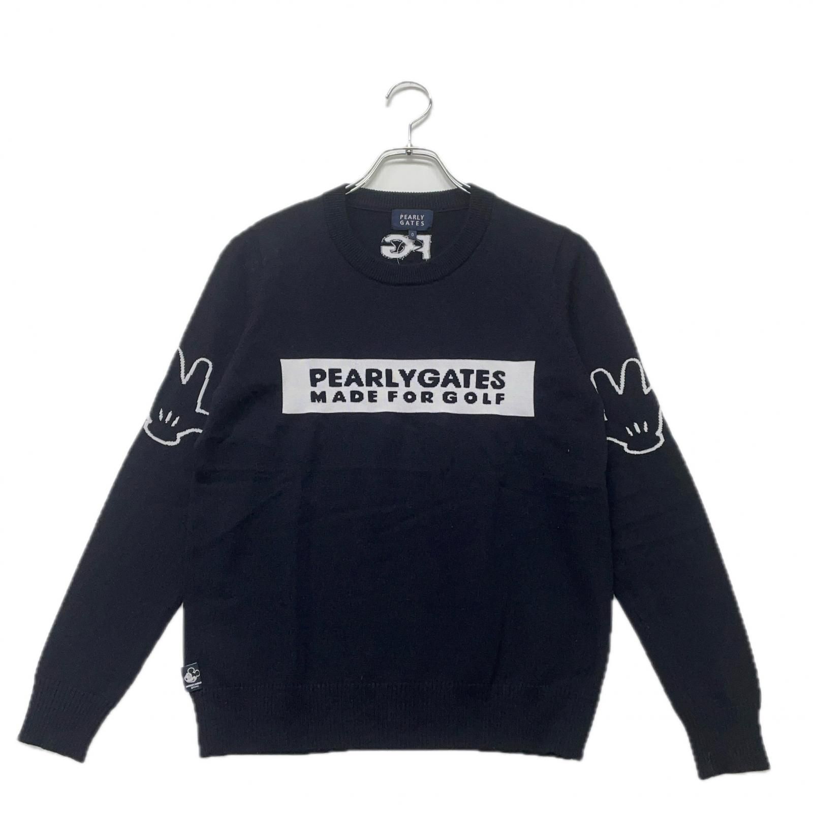 レディース パーリーゲイツ PEARLY GATES セーター 0 S 紺 ネイビー ディズニーコラボ ニット 薄手