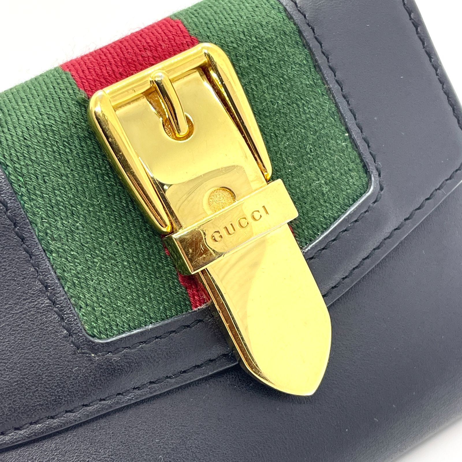 521】 極美品 GUCCI/グッチ 476081 シェリーライン 三つ折り財布