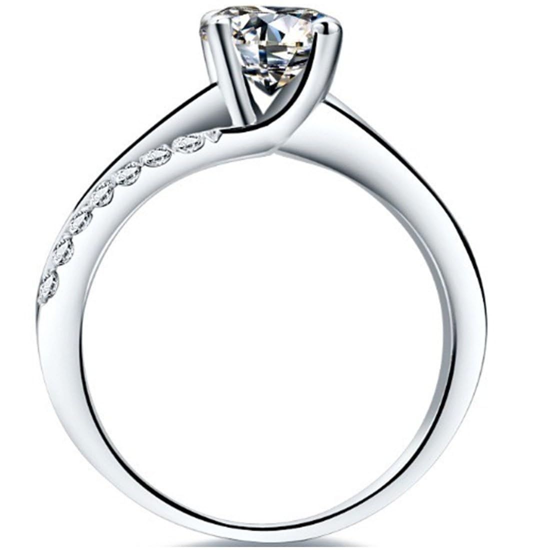 MAN 1 ctダイヤモンドエンゲージリングスターリングシルバーリングホワイトゴールドカバーモンスターのための完璧なジュエリーギフトをフェードすることはありません THREE 19