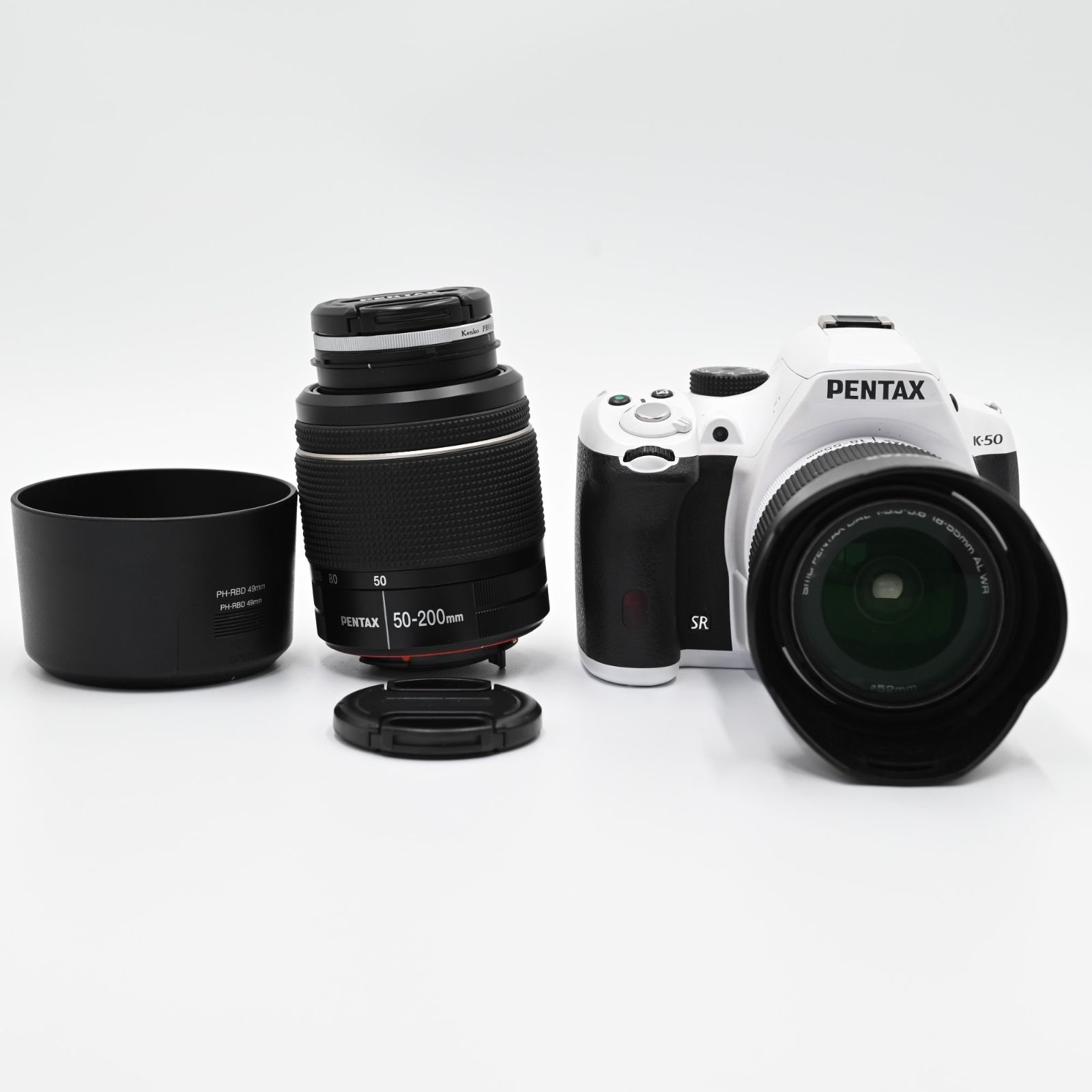 並品】PENTAX K-50 DAL18-55mmWR・DAL50-200mmWRダブルズームキット