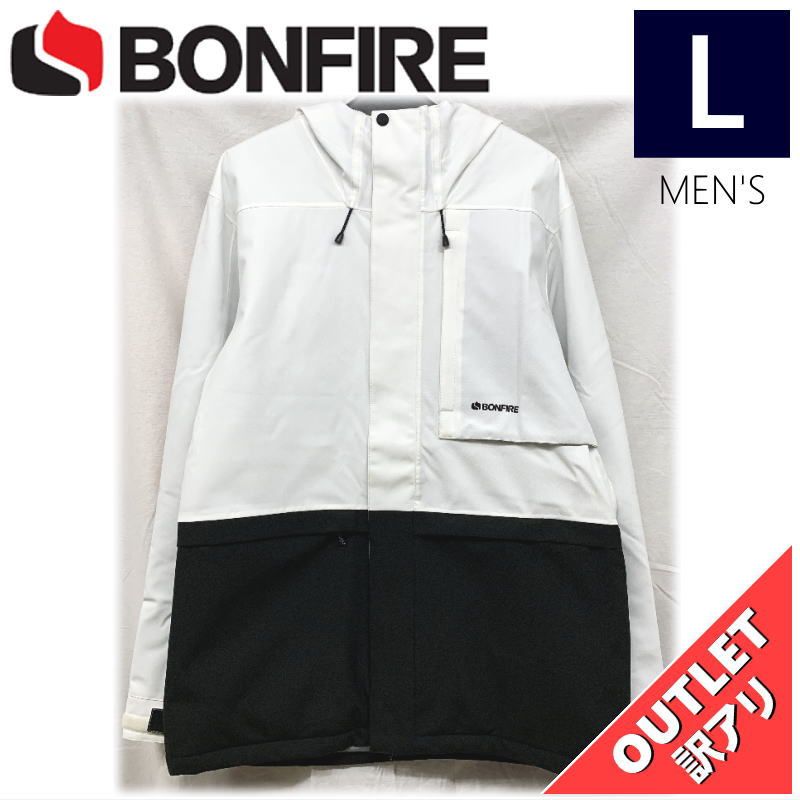 【OUTLET】 BONFIRE VECTOR INSULATED JKT カラー:WHITE Lサイズ  メンズ スノーボード スキー ジャケット JACKET アウトレット
