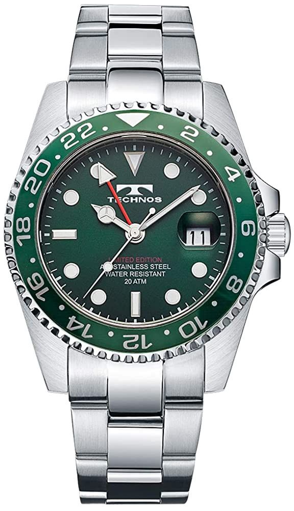 生産限定モデル50本】TECHNOS テクノス GMT 限定モデル メンズ 腕時計 