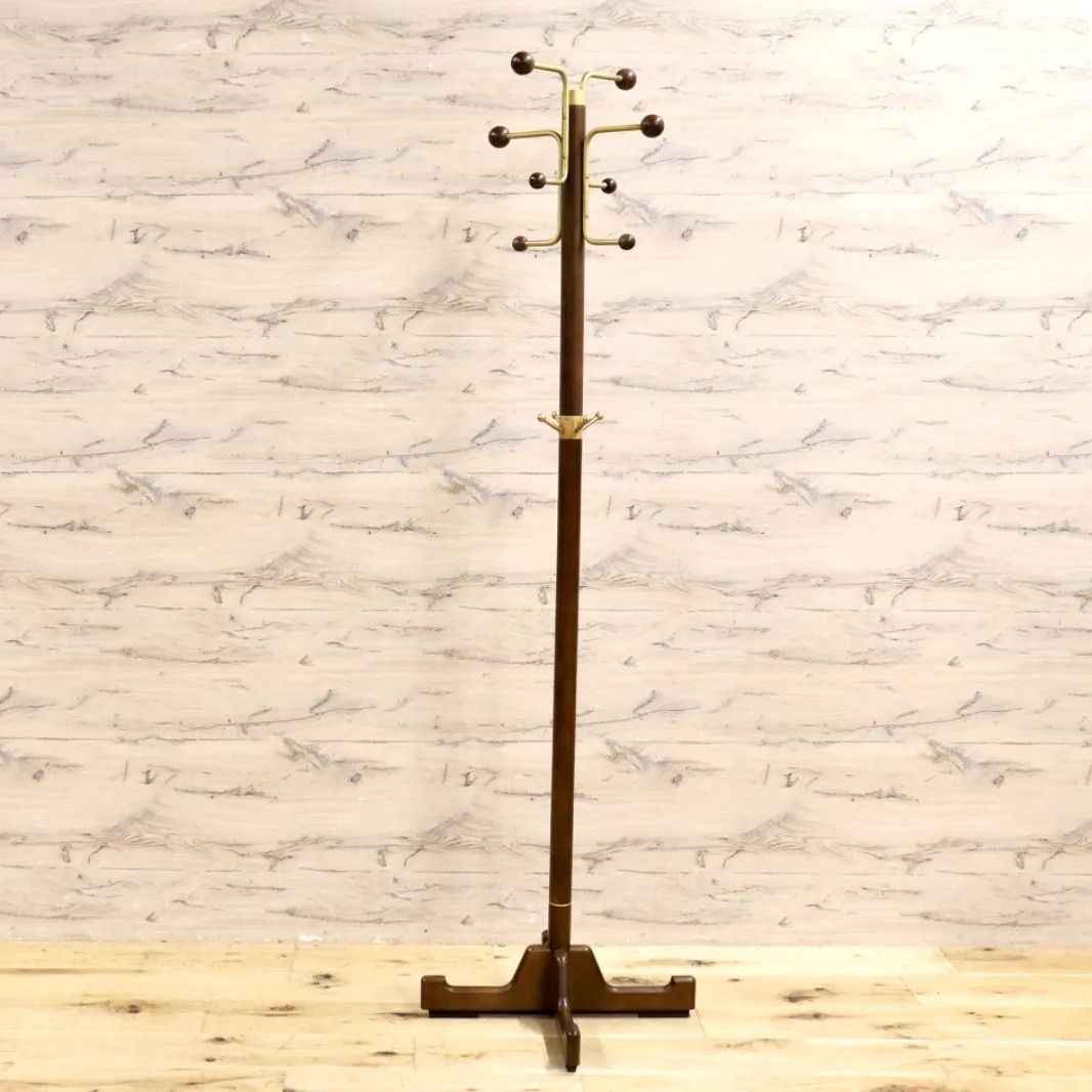 GMIS280○karimoku カリモク コロニアル コートハンガー ポールハンガー 帽子掛け ミッドセンチュリー ヴィンテージ 国産家具