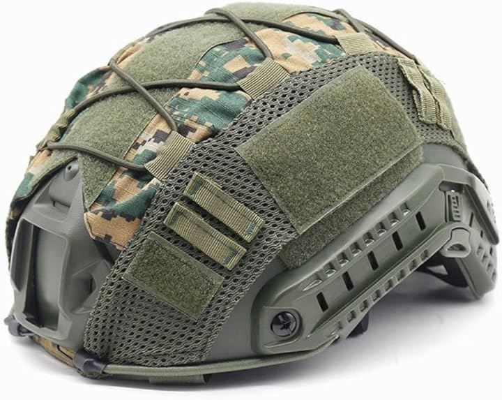 ミリタリー、迷彩フルカバータイプヘルメット ノーブランド品 ヘルメットカバー 保護用 ヘッドウェア サバゲー