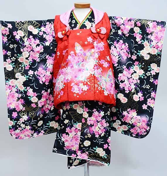 七五三 三歳 女児 被布着物フルセット 半衿伊達襟付き 花ひめ NO36974