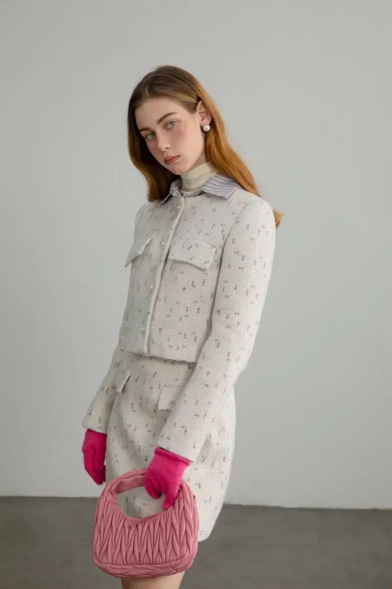 Since Then シンスゼン モネ スカート セットアップ 春 秋 ツイード ジャケット セット MAAHADDERANG_COM