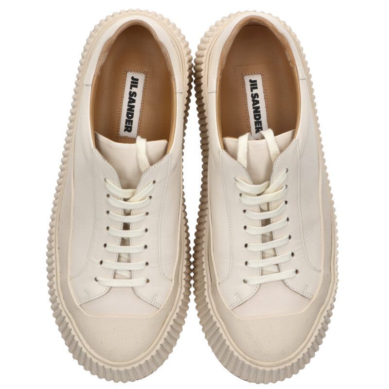 JIL SANDER プラットホームレザースニーカー　サイズ40 JIL SANDER(ジルサンダー) プラットフォームスニーカー ベージュ