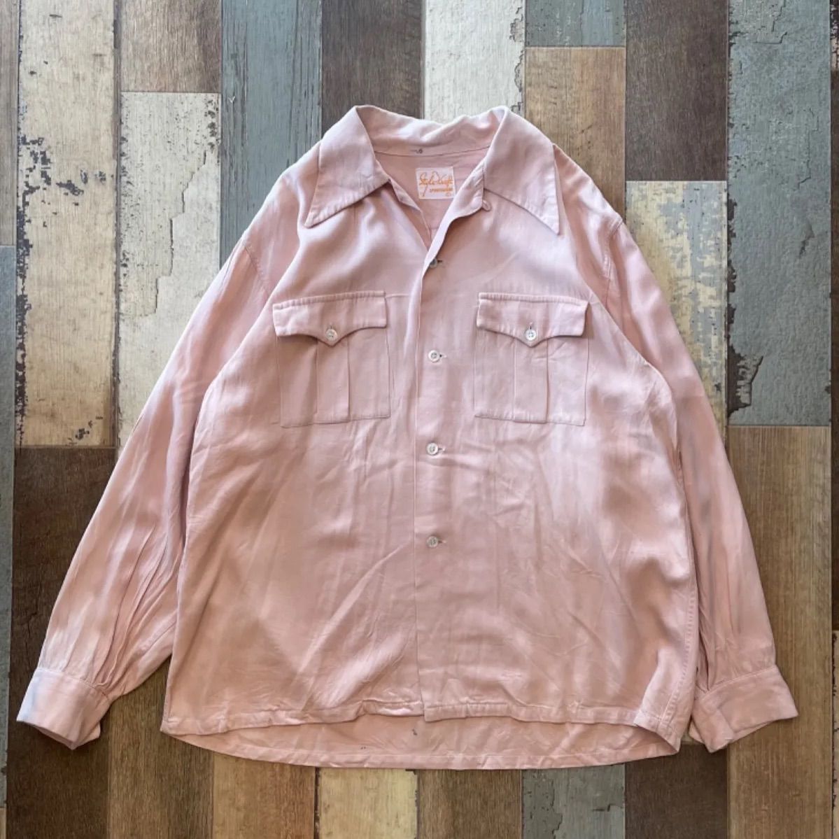 50's〜 style kraft ギャバジャンシャツ　ピンク