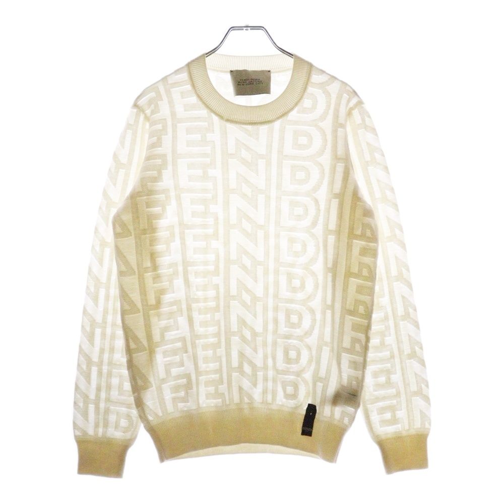 ⭐️未使用近い⭐️フェンディ ロゴ プルオーバーニット フィラ コラボ セーター　白 FENDI】【フィラコラボ】【プルオーバーニット】【イタリア製