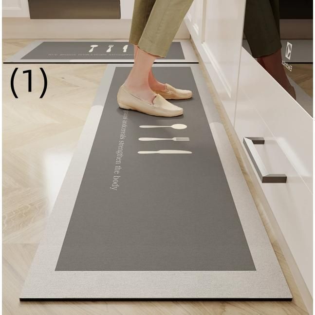 HOG6] キッチンマット 拭ける 大きいサイズ 120*240cm 洗濯いらず クッション 踏み心地いい ポリ塩化ビニール ずれない 台所 マット  柔らかい 滑り止め 低反発 スタイル7 滑らない ふける 北欧 洗える 撥水 PVC ソフト 防寒 防音｜キッチンマット オンライン通販 キッチン  ... [HOG6] キッチンマット 拭ける 台所マット 防水 防汚 低反発クッション 撥水 洗濯いらず スタイル3 ずれない 滑り止め加工