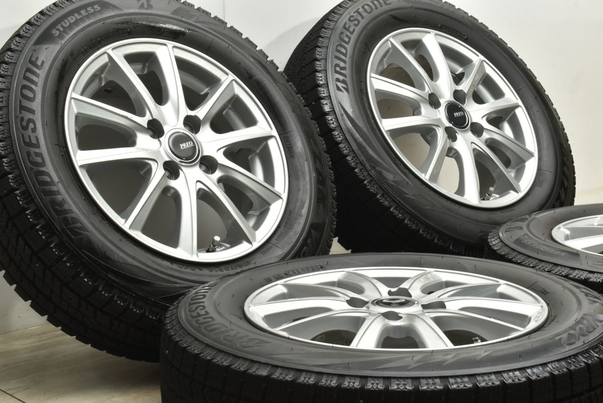 バリ溝 PREO 14in 5.5J 45 PCD100 ブリヂストン VRX2 175 70R14 ヤリス ヴィッツ ポルテ カローラ フィールダー フィット キューブ