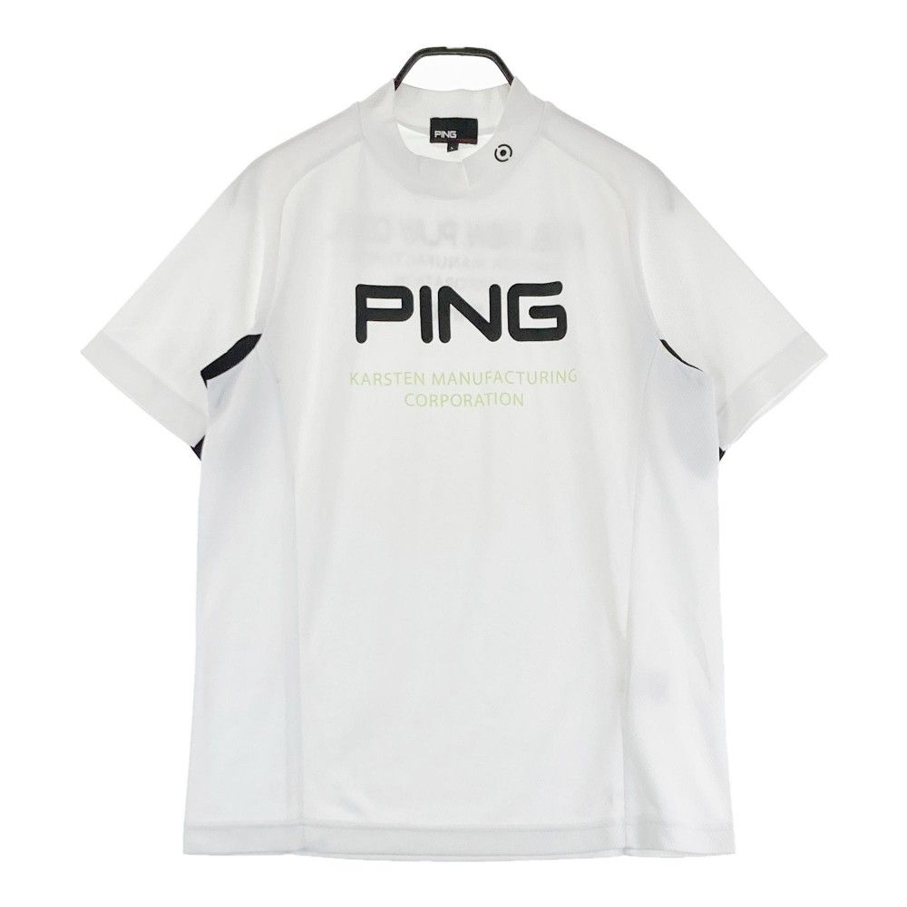 PING 2023年モデル ハイネック 半袖Tシャツ 総柄 S PING モックネックシャツ　Mサイズ サイズ：M PING ピン 2023年モデル モックネック 半袖Tシャツ ホワイト系  [240101442251] ゴルフウェア メンズ ストスト ピン（PING）モックネック ゴルフ メンズ 半袖ハイネックシャツ