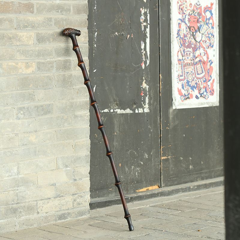 竹根T型杖 軽量杖 竹製ステッキ 手作り杖 父の日ギフト 登山用ステッキ