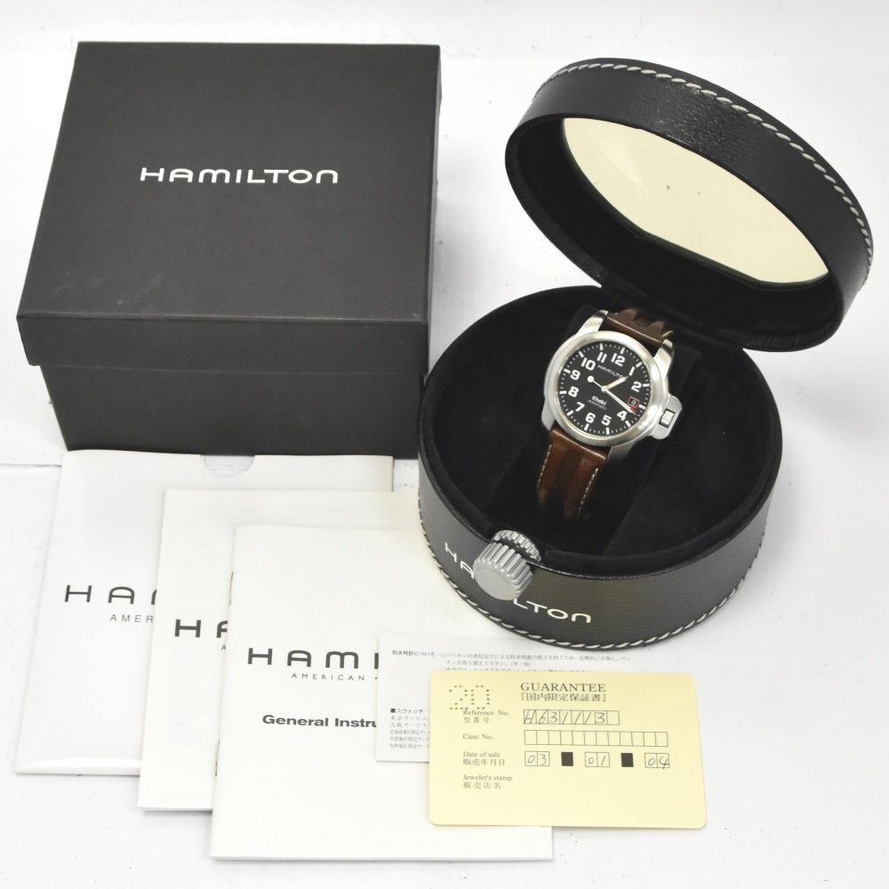 良品] HAMILTON カーキ 2024 6311 ブラウン文字盤 自動巻き デイト