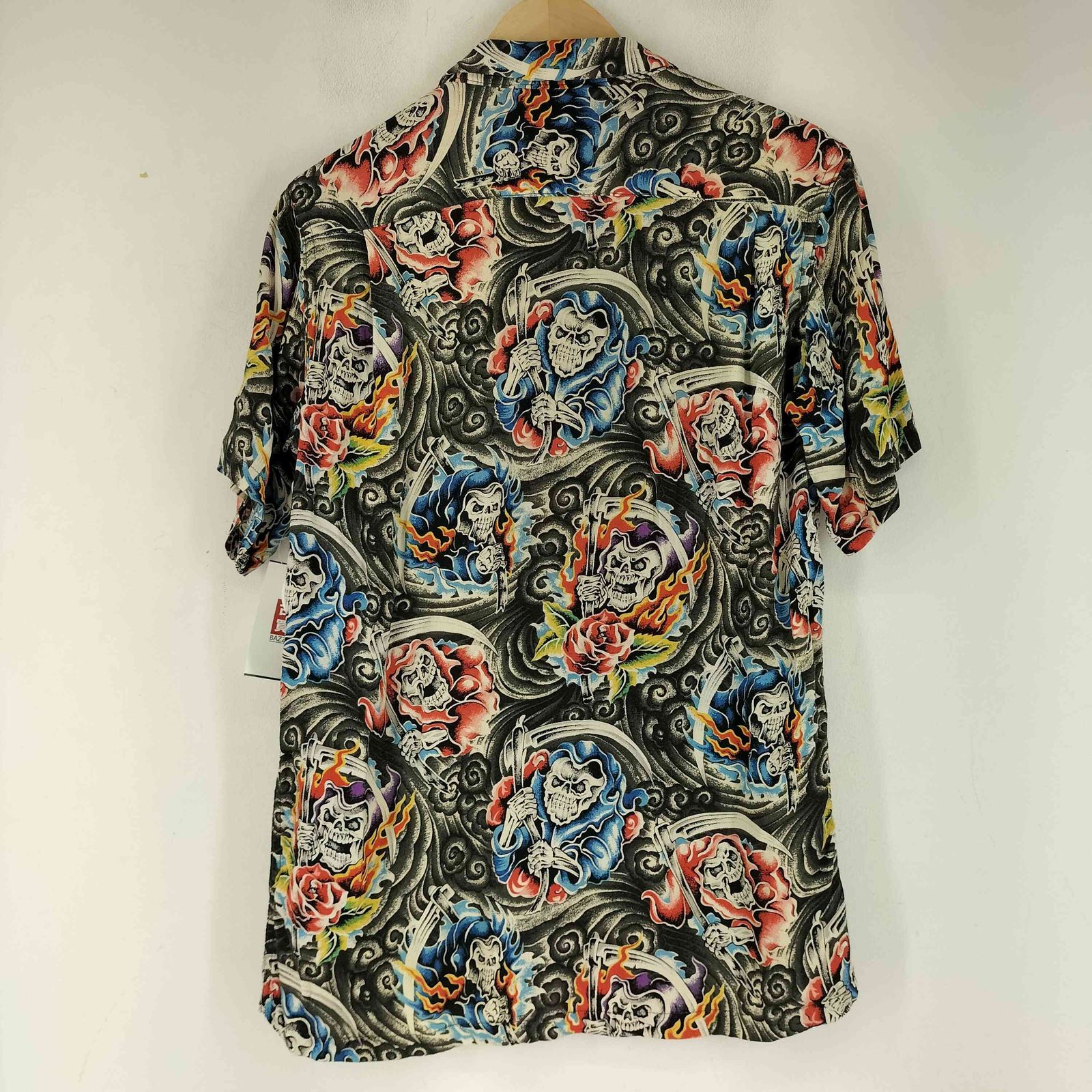 ヒステリックグラマー HYSTERIC GLAMOUR 90S 初期タグ 死神総柄 アロハシャツ メンズ