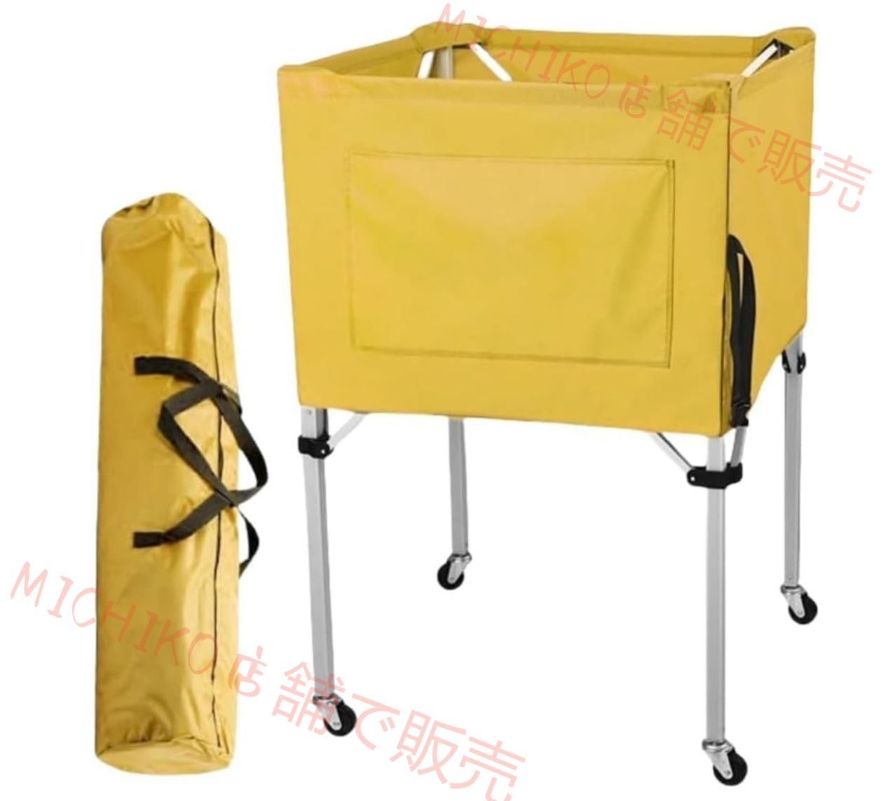 キャスター付き ボールかご 折り畳み ボール収納カート バスケ バレーボール カート 卓球などのボール対応 収納袋付き 大容量ボール 収納カゴ アルミニウム合金 軽量 野球 サッカー テニス