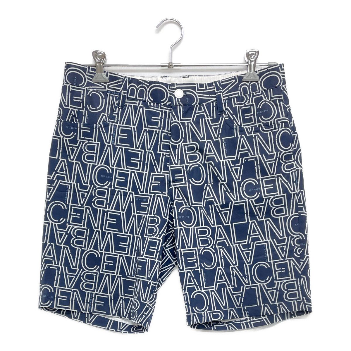 メンズ ニューバランスゴルフ New Balance golf ハーフパンツ 4 M 紺×白 ネイビー×ホワイト 総柄