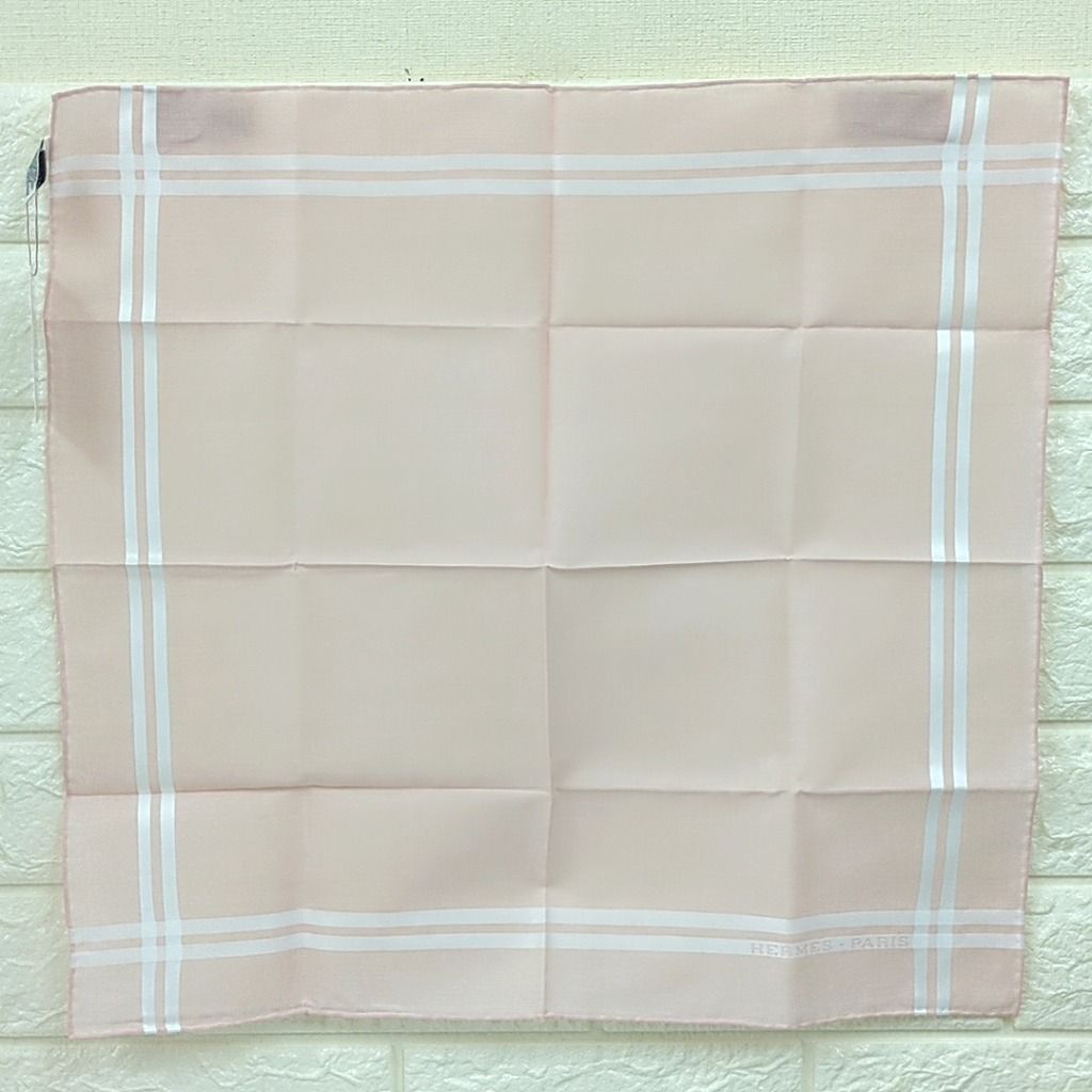 エルメス ハンカチ ハンカチーフ ブランド コットン100％ ピンク系  