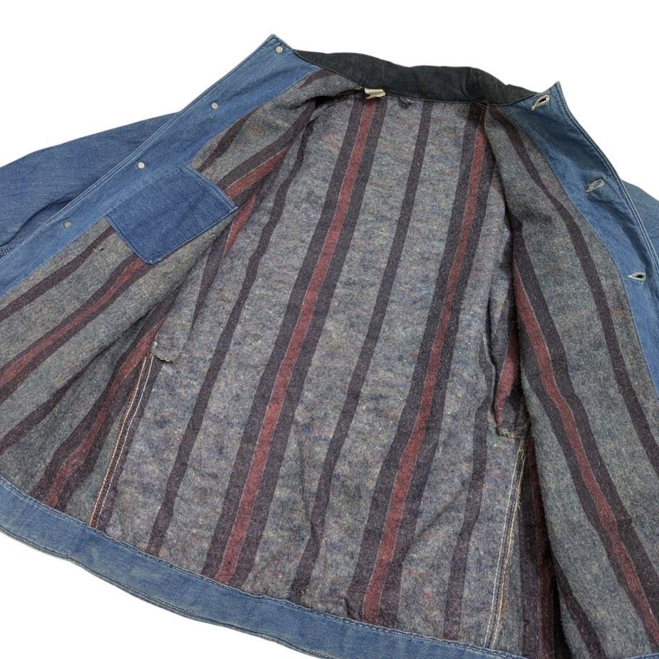 70s Carhartt カバーオール　ジャケット　denim jacket 希少】Carhartt カーハート カバーオール デニムジャケット XL