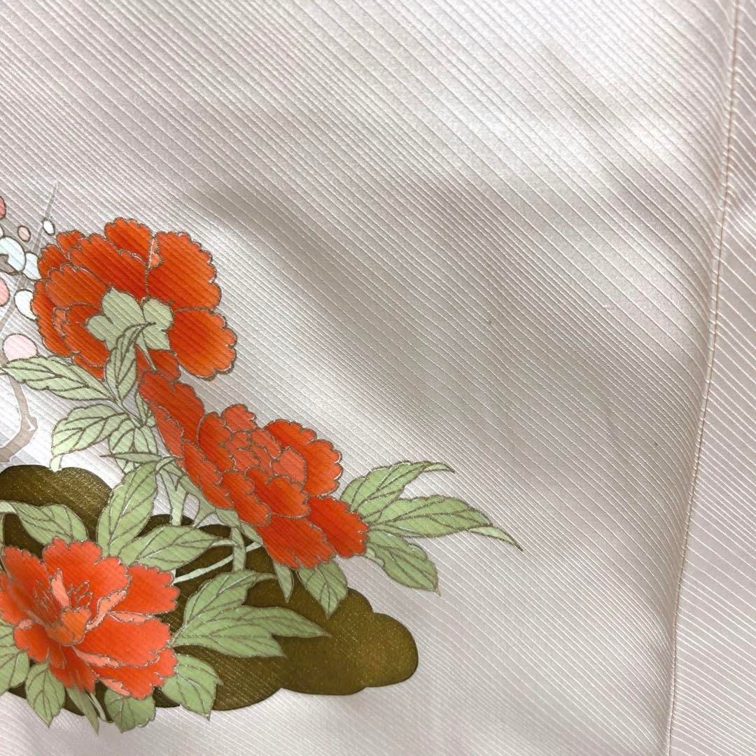 訪問着 刺繍 金彩 牡丹 蛇籠 菊 椿 梅 桔梗 萩 菖蒲 着物 012a d - メルカリ