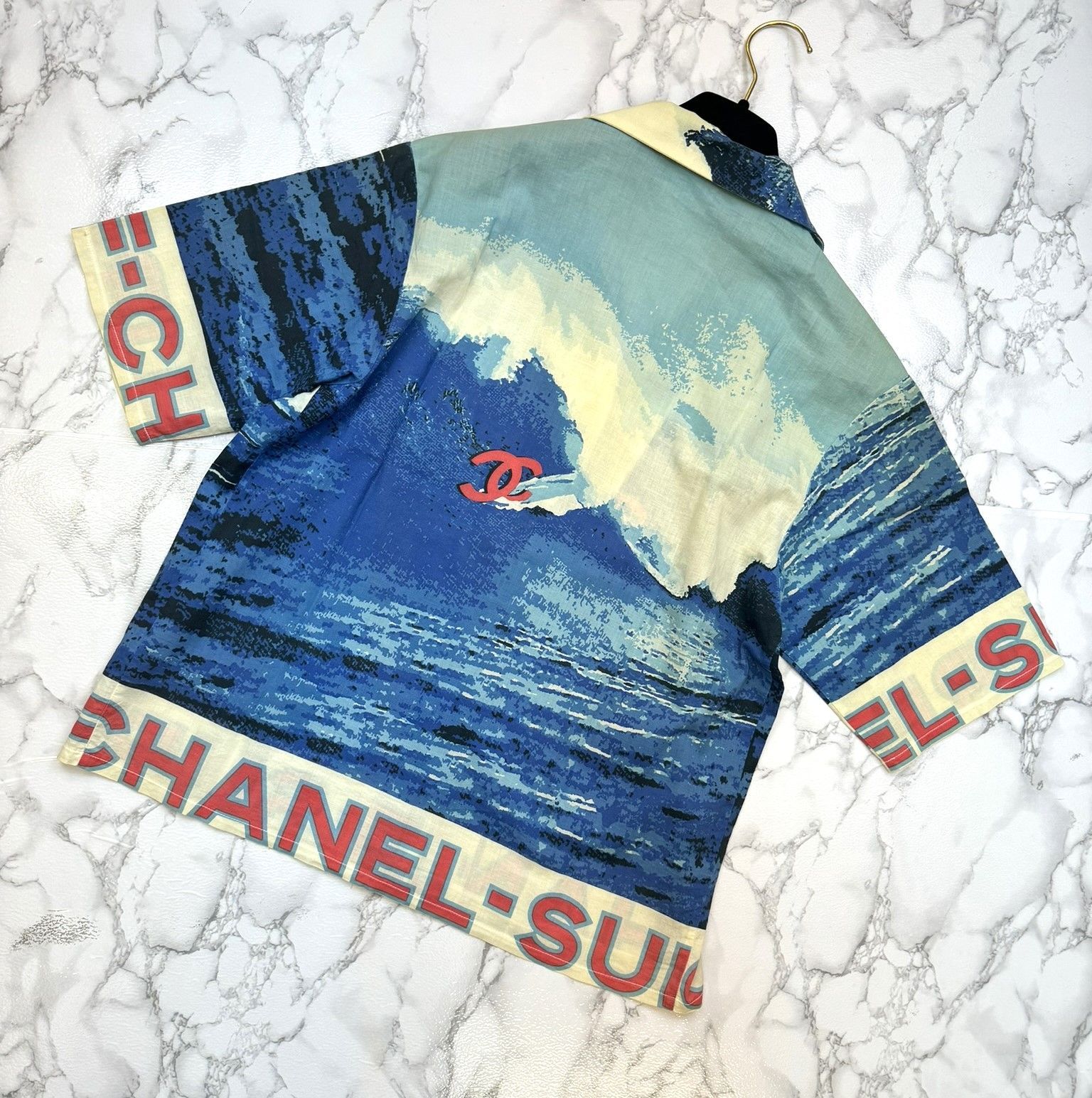 CHANEL シャネルココマークサーフラインアロハシャツ 34サイズ
