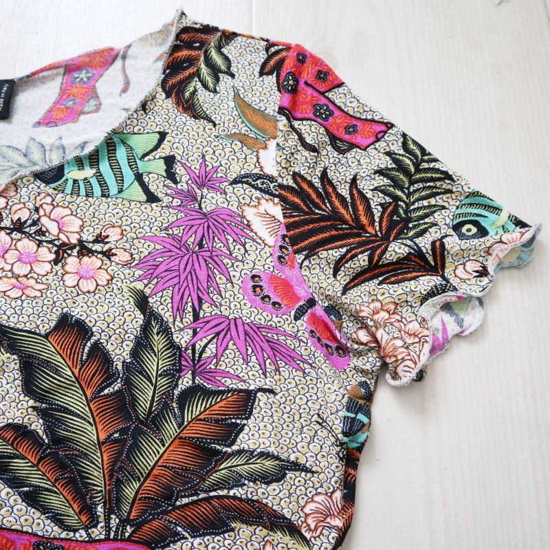 ETRO エトロ　ニット　半袖　カットソー　花柄　ボタニカル柄　レーヨン　42 ETRO エトロ フラワー/アニマル柄 レーヨン/ポリウレタン 半袖