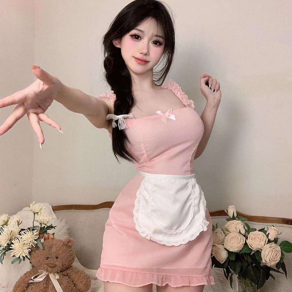 数量限定 [YUEEI] メイド服 コスプレ セクシー シースルー 透け