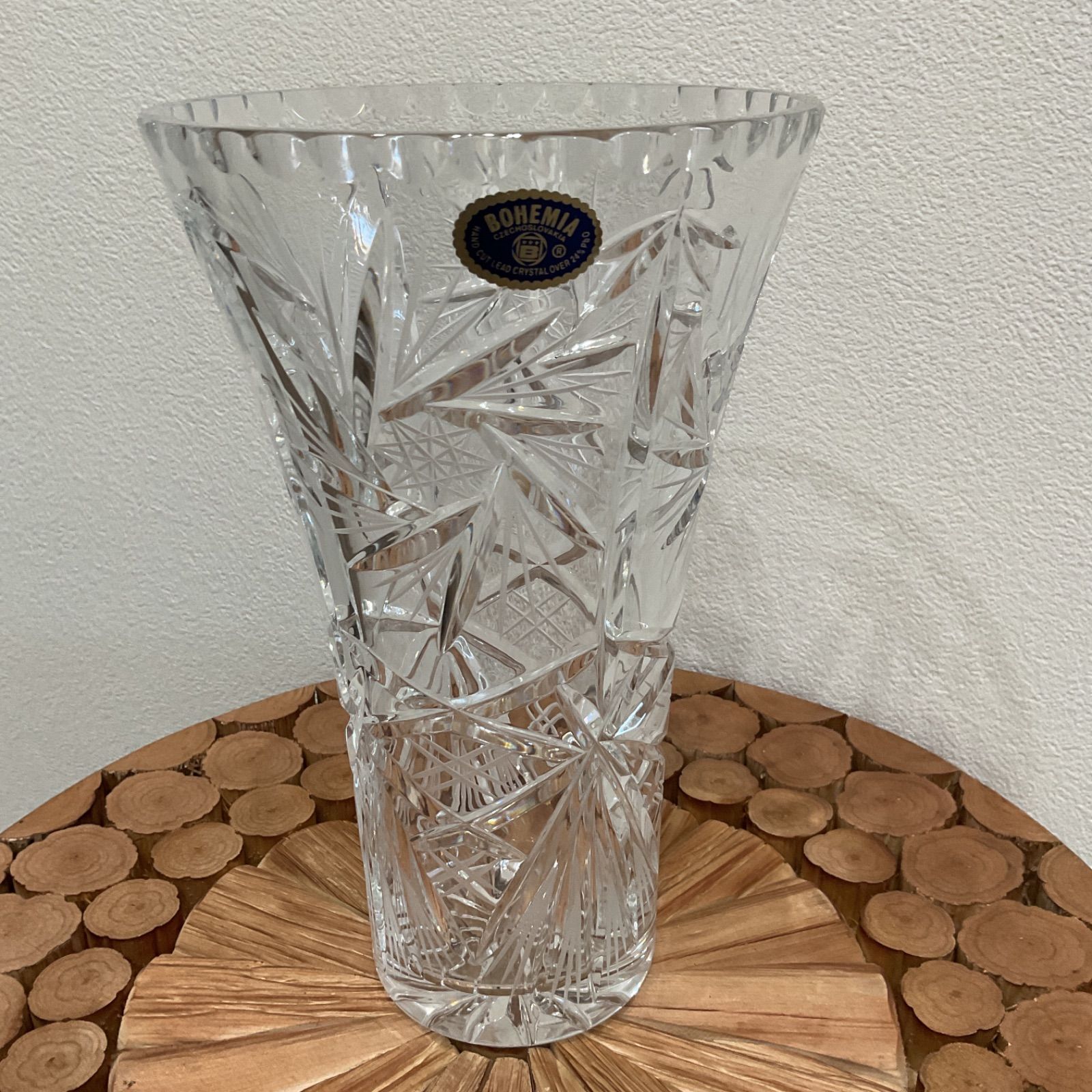 ボへミアクリスタルガラス 大花瓶 BOHEMIA Cristal（花瓶）のフリマ
