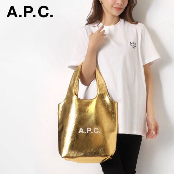 24春夏モデル アーペーセー A.P.C.  レディース NINON スモールトートバッグ【RAA GOLD】 M61861 PUABK RAA  GOLD/【2024SS】l-bag