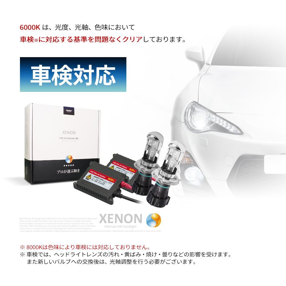 HID H4 55W 6000K リレー付 送料無料 1年保証信頼のブランド信玄 新品 ワーニングキャンセラー内蔵 HID Model 信玄 HB4 6000K 55W 車検