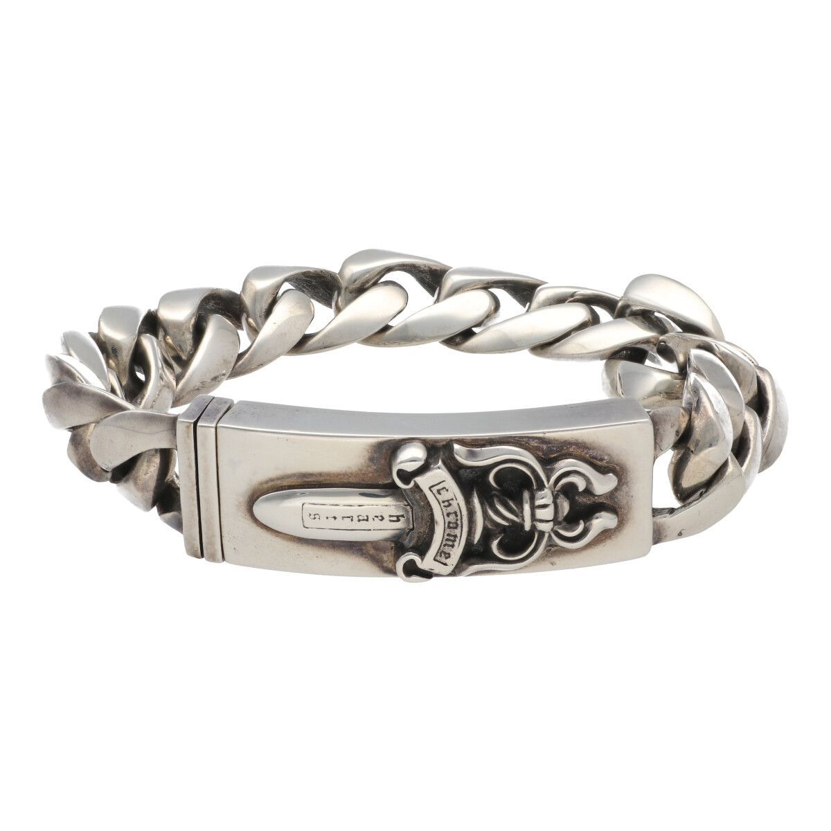【中古】 CHROME HEARTS クロムハーツ ダガーID ブレスレット クラシックリンク 13 SV925 シルバー アクセサリー 23036216 RS
