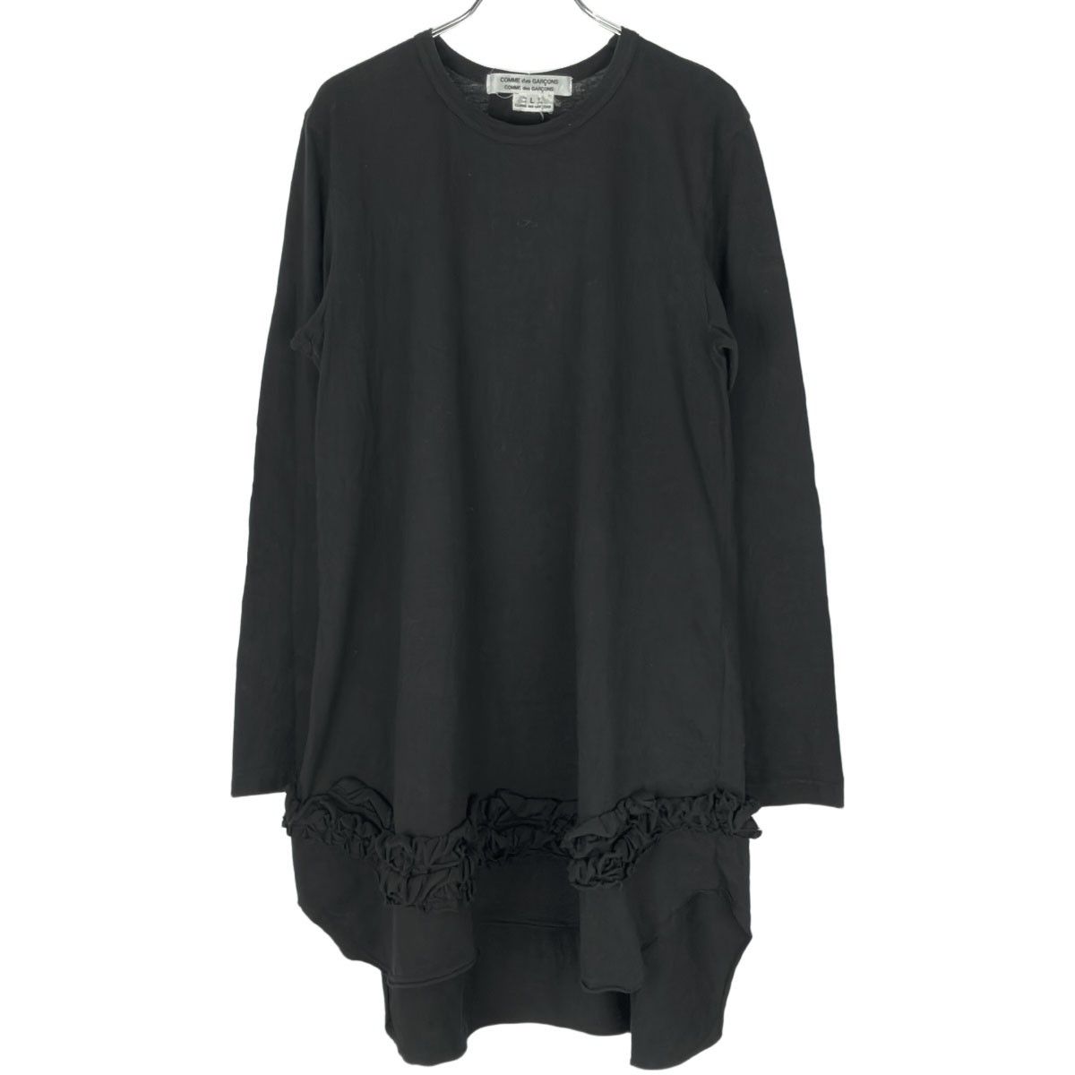COMME des GARCONS COMME des GARCONS コムデギャルソンコムデギャルソン 19AW フリル装飾ロングスリーブカットソー RD-T017 ブラック L