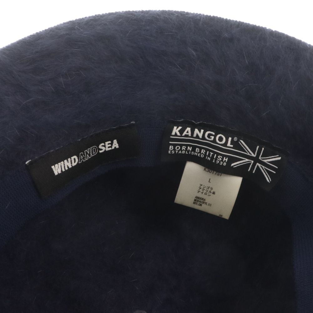 KANGOL (カンゴール) ×WIND AND SEA FURGOLA CASUAL K3017ST ウィンダンシー ファーゴラ カジュアル ロゴ刺繍 バケットハット 帽子 ネイビー