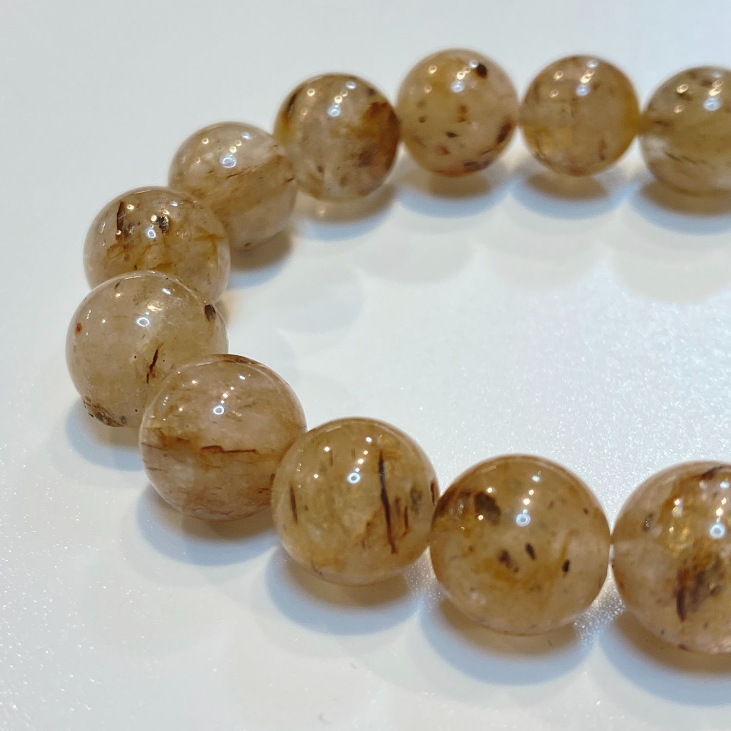 【BT381】10mm・マイカinクォーツ・ブレスレット
