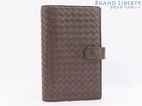 ボッテガ ヴェネタ イントレ 手帳カバー システム手帳 ブラウン ラムレザー