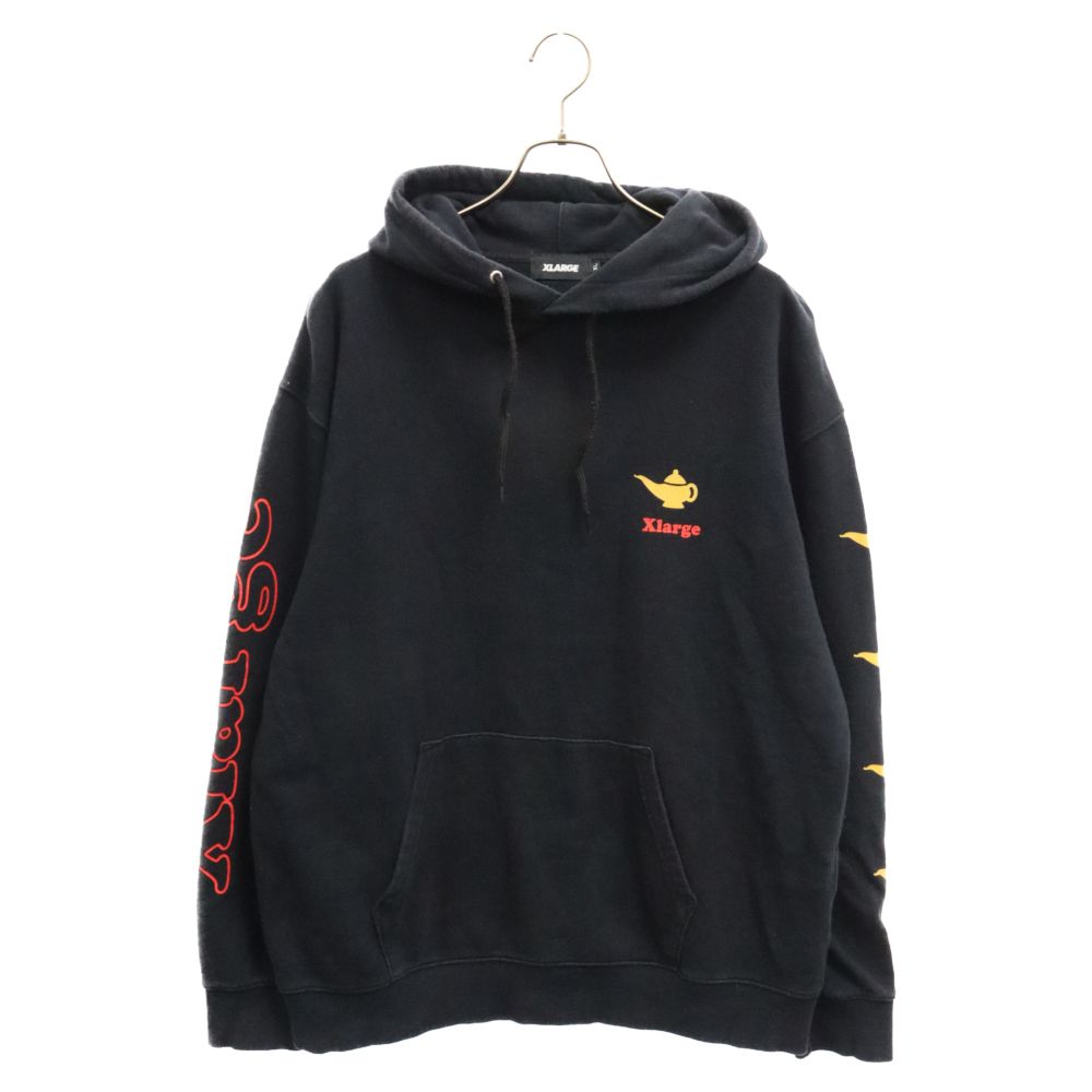X-LARGE (エクストララージ) バックプリント プルオーバー スウェット パーカー ブラック 01199203