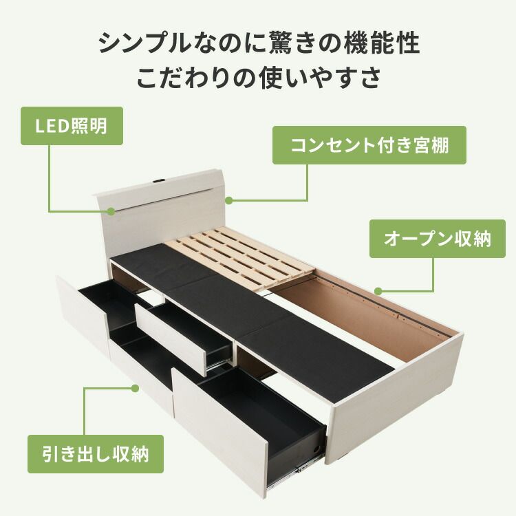 収納付きベッド 引き出し